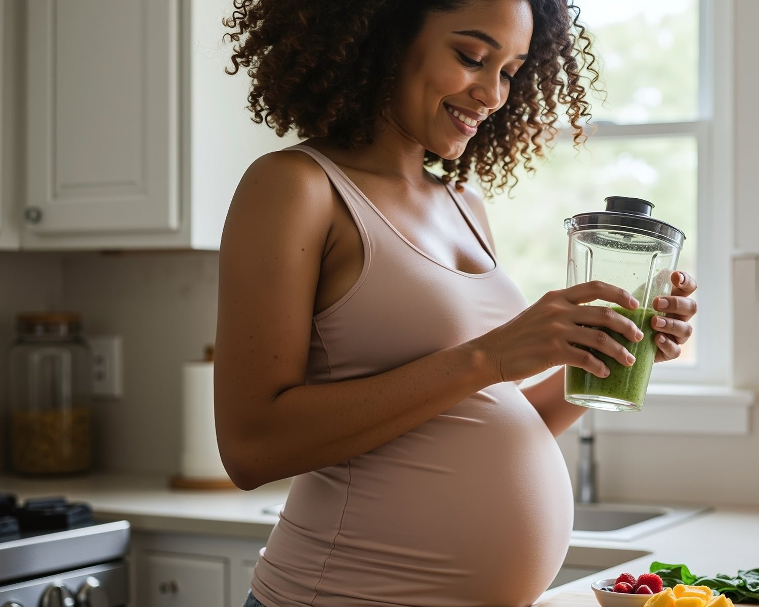 Pregnant woman strengthening Immune system to combat PUPPP Rash